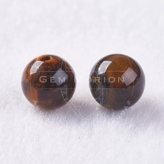 Tigrisszem félig fúrt gyöngy, 8 mm (2 db)