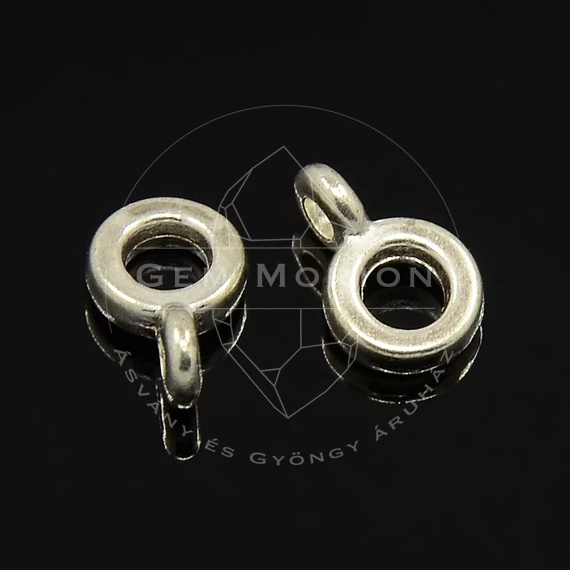 Medáltartó köztes dísz, kicsi, vékony, ezüst szín, 6,5x2 mm, 20 db