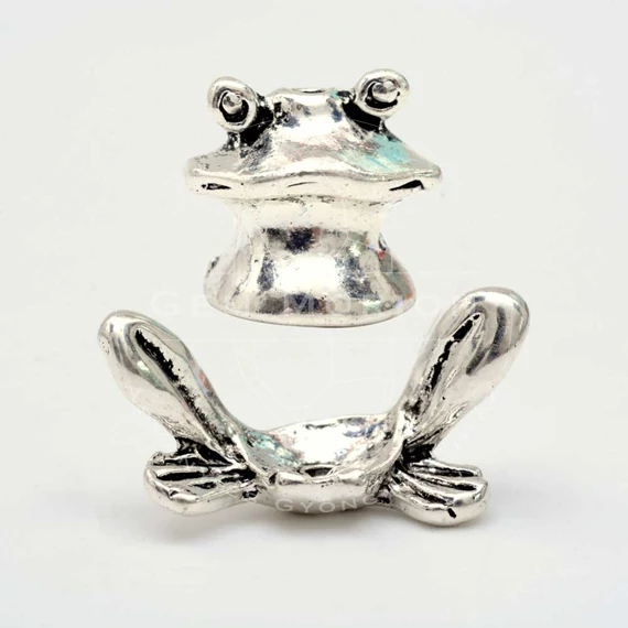 Béka köztes dísz, 2 részes, 13x24x8 mm, 1 db
