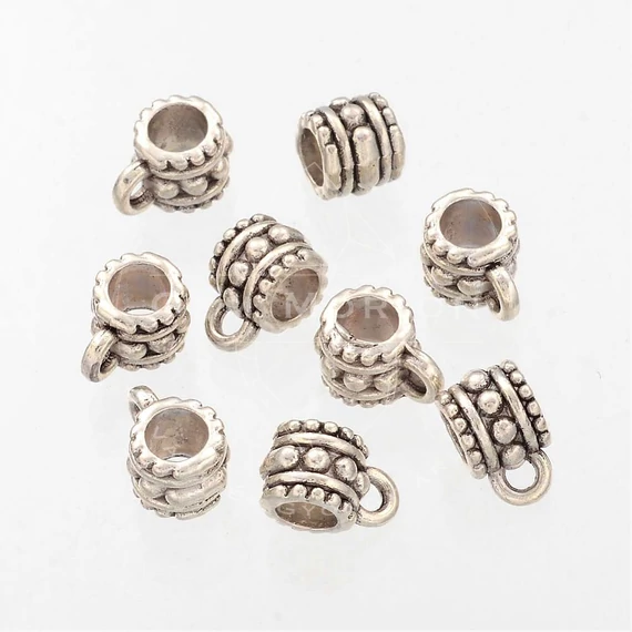 Pöttyös medáltartó köztes dísz, 7,2x6,5 mm, 10 db