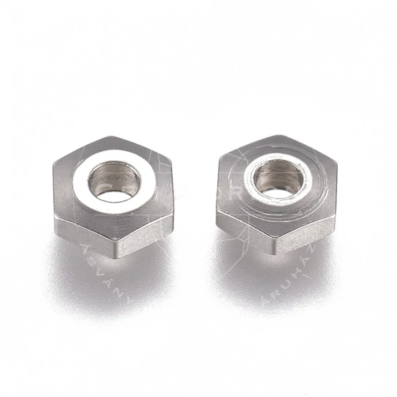 Nemesacél hatszög köztes dísz, 5 mm (10 db)