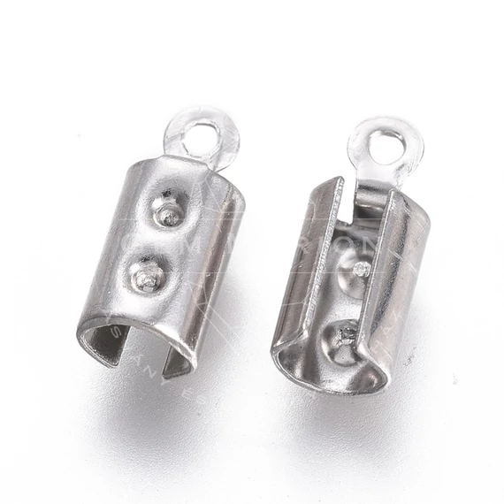 Nemesacél papucs (láncvég), 10x4 mm (10 db)