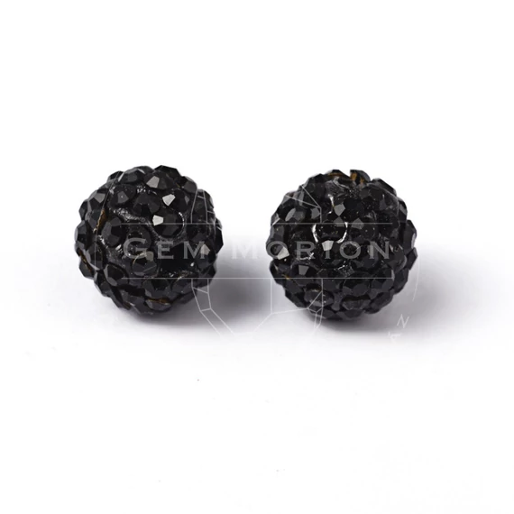 Pave disco gömb (fekete) köztes dísz, 10 mm (5 db)