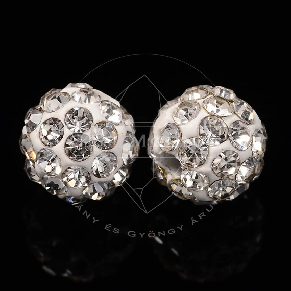 Pave disco gömb (fehér) köztes dísz, 6 mm (3 db)