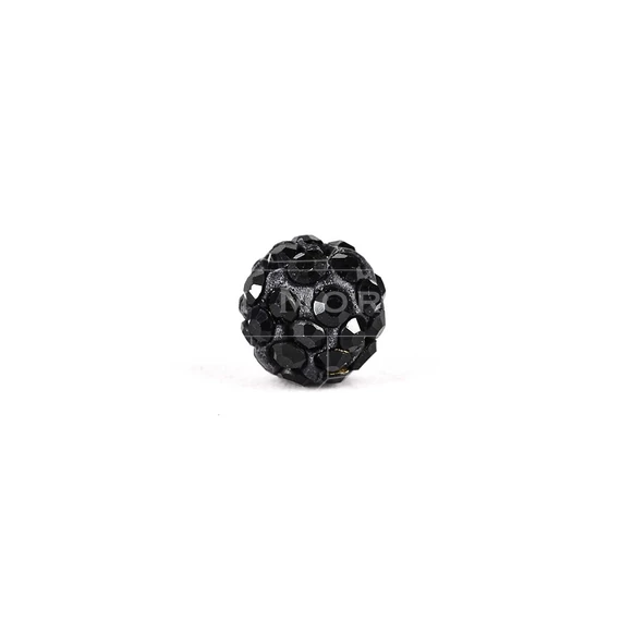 Pave disco gömb (fekete) köztes dísz, 8 mm (5 db)