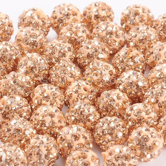 Pave disco gömb (rosegold) félig fúrt golyó, 6 mm (2 db)