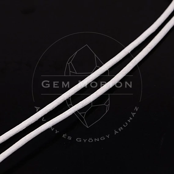 Fehér hengeres bőrszál, 1,5 mm vastag (5m egyben) 