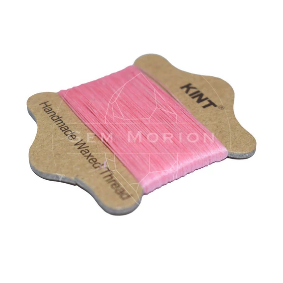 Viaszolt nylon gyöngyfűző szál, rózsaszín, 0,45 mm, kb. 20 m