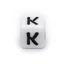 Akril kocka K betű köztes dísz, 6x6 mm, 20 db