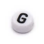 Akril kerek, lapos G betű köztes dísz, 7x4 mm