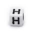 Akril kocka H betű köztes dísz, 6x6 mm