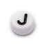 Akril kerek, lapos J betű köztes dísz, 7x4 mm