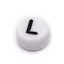 Akril kerek, lapos L betű köztes dísz, 7x4 mm
