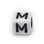 Akril kocka M betű köztes dísz, 6x6 mm