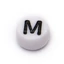 Akril kerek, lapos M betű köztes dísz, 7x4 mm