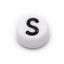 Akril kerek, lapos S betű köztes dísz, 7x4 mm