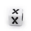 Akril kocka X betű köztes dísz, 6x6 mm