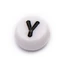 Akril kerek, lapos Y betű köztes dísz, 7x4 mm