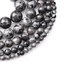 Norvég labradorit (larvikit) golyós szál, 4 mm, kb. 38 cm