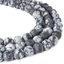 Hópehely obszidián golyós szál, matt, 8 mm, kb. 38 cm