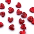 Kagyló, piros szív gyöngy, 5x6 mm
