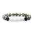 Dalmatíner hegyikristály és onix gumis karkötő 8 mm