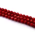 Bambuszkorall  "A" golyós szál, piros, fazettált, színezett, 5-5,5 mm, kb. 38 cm