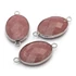 Rodonit összekötő elem, ovál, fazettált, ezüst szín, 17x23 mm, 1 db