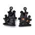 Kísértetház, fekete, helloween zománcos medál, kb.23x15 mm (1 db)