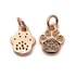 Tappancs, cirkón köves, rosegold színű, karikával kb.10x9 mm (1db)