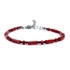 Bambuszkorall henger és fekete spinel nyaklánc (45 cm) és karkötő (18 cm) szett