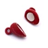 Mágneses szív, páros, piros színű medál, kb. 15x10 mm (1 pár)