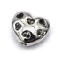 Cubic cirkónia szív ezüst alapon fehér, köztes dísz, 8x9 mm (1 db)