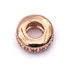 Cubic cirkónia rondella rosegold alapon, fehér köves, köztes dísz, 8x4 mm (1 db)