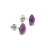 Ametiszt fazettált cabochon fülbevaló nemesacél szerelékkel, 8x8 mm