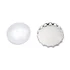 Foglalat üveg cabochon kővel, kerek, platina szín, csikpés szél, tálca: 18 mm, 1 db