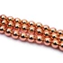 Hematit golyós szál, rosegold aranyozott, 18K, 8 mm, kb. 38 cm