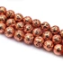 Lávakő golyós szál, rosegold szín, 8 mm, kb. 38 cm