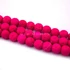 Lávakő golyós szál, pink, szintetikus, 8 mm, kb. 38 cm