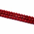 Bambuszkorall  "A" golyós szál, piros, fazettált, színezett, 5-5,5 mm, kb. 38 cm