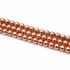 Hematit golyós szál, rosegold aranyozott, 18K, 6 mm, kb. 38 cm