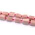 Pink opál hengeres szál, matt, lapcsiszolt, 8x10 mm, kb. 38 cm
