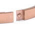 Nemesacél, kagylós és köves rosegold színű merev karkötő, kb. 17 cm