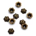 Virág mintás gyöngykupak, antikolt bronz szín, 7x3 mm, 10 db