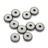 Nemesacél button köztes dísz, 6 mm, 10 db