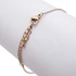 Nemesacél, merev,félíves, köves, rosegold színű ásvány karkötő, kb. 17-21 cm