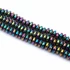 Hematit button szál, szivárvány szín, 3x6 mm,  kb. 38 cm