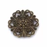 Foglalat üveg cabochon kővel, kerek, díszes, bronz szín, átmérő: 20 mm, tálca: 14 mm, 1 db