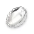 Foglalat üveg cabochon kővel, ovál, ezüst szín, csipkés szél, tálca: 13x18 mm, 1 db