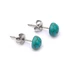 Türkinit cabochon fülbevaló nemesacél szerelékkel, 6 mm